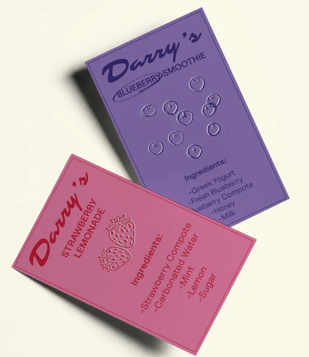Darry's smoothie cards