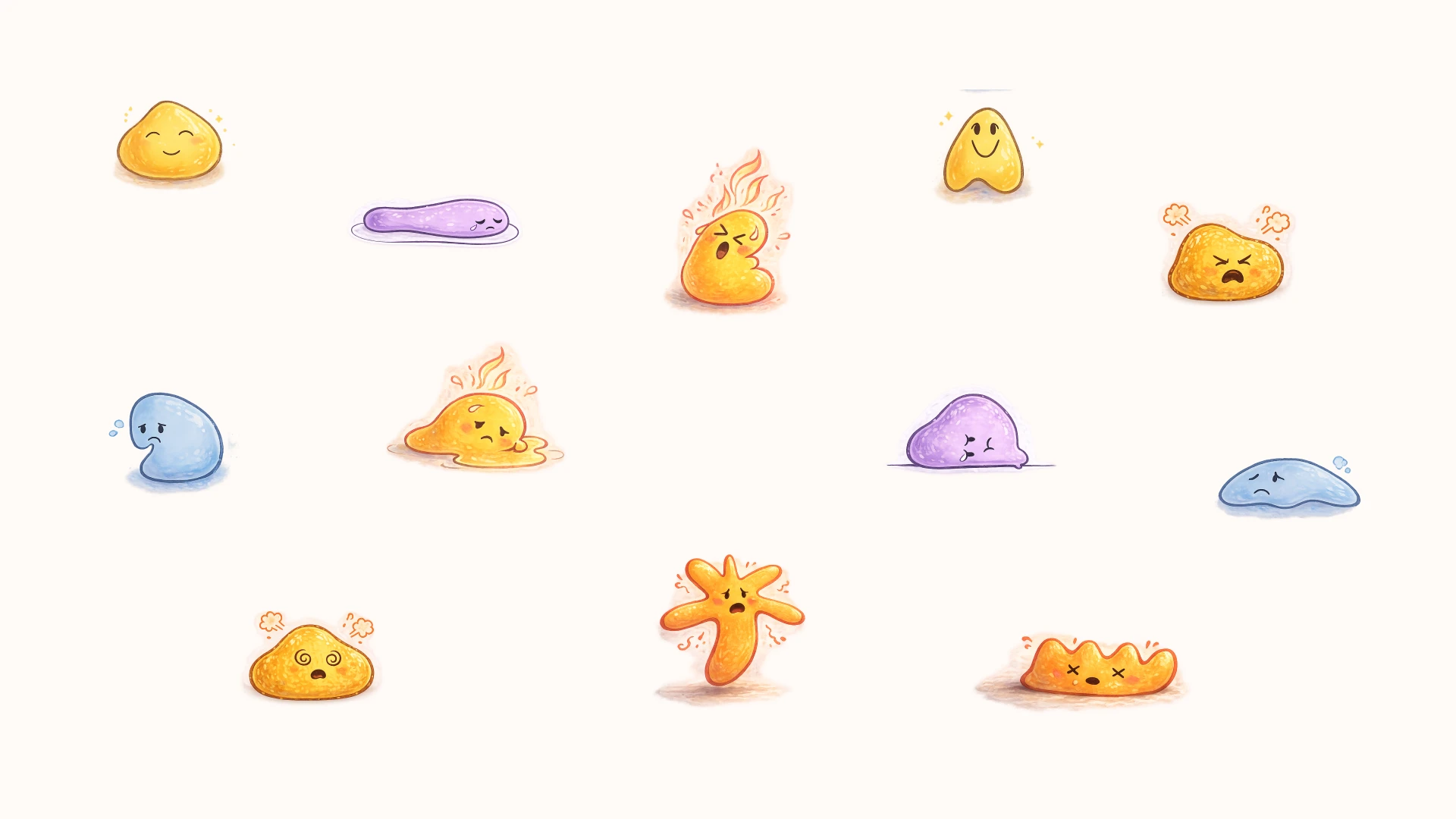 Emotional blob expression illustration series