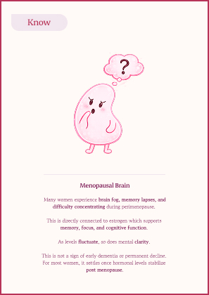 Know card on the menopausal brain