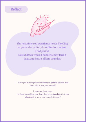 Reflect card on fibroids