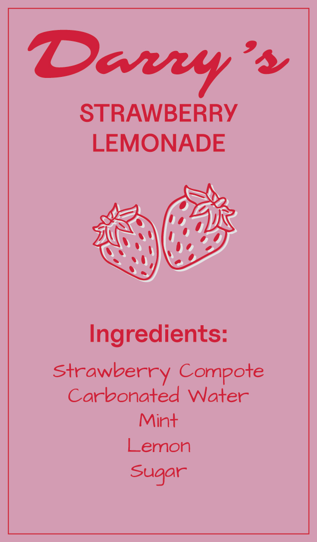 Darry's strawberry lemonade recipe card