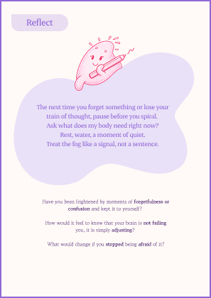 Reflect card on the menopausal brain